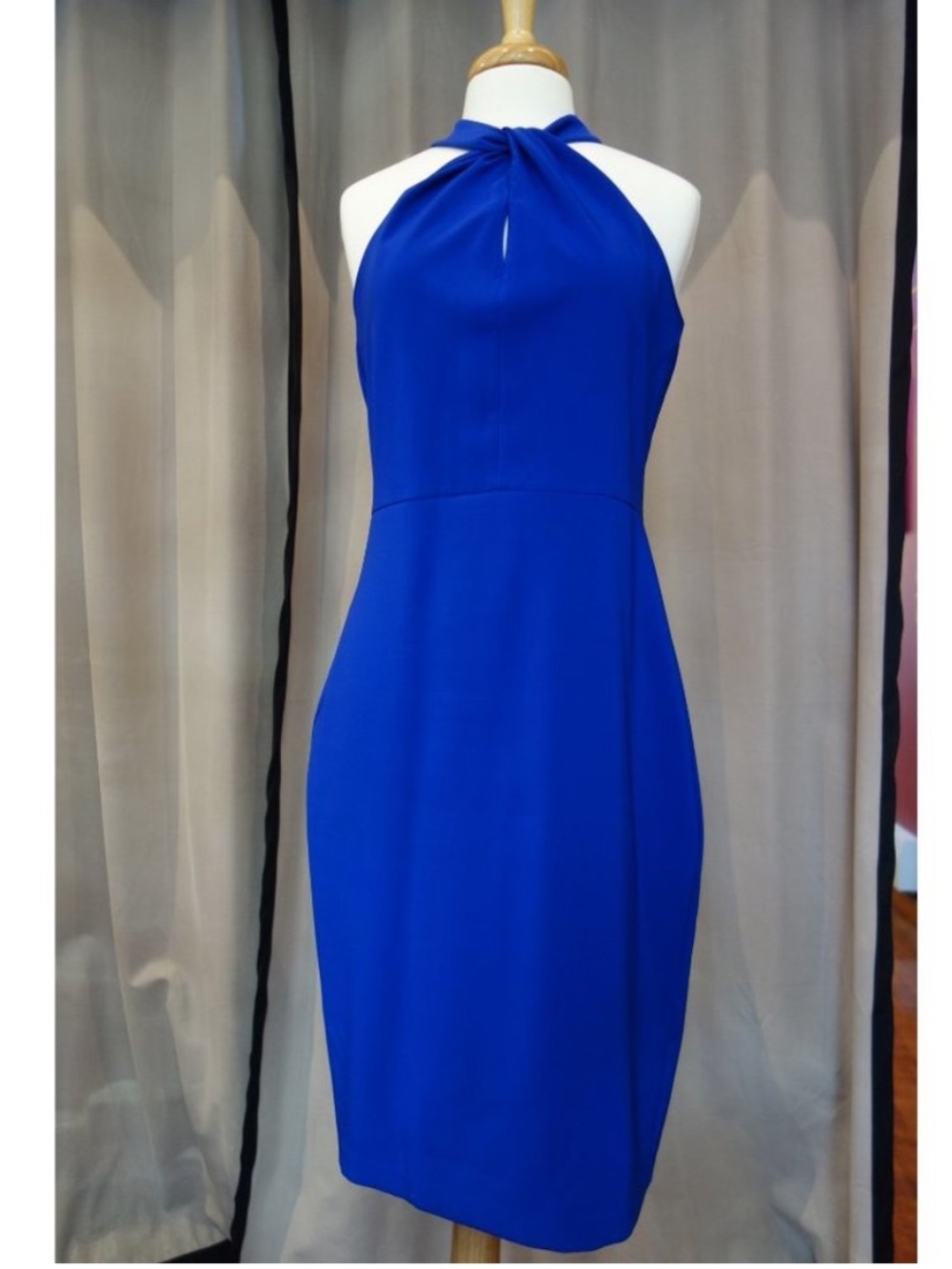 Just...Taylor Royal Blue Halter Sheath Midi Dress size 8